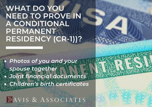 What do you need to prove in a conditional permanent residency? - CR-1